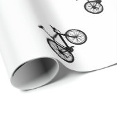 Eenvoudige, met de hand getrokken fiets in zwart-w cadeaupapier (Rol Hoek)