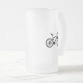 Eenvoudige, met de hand getrokken fiets in zwart-w matglas bierpul (Voorkant rechts)