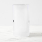 Eenvoudige, met de hand getrokken fiets in zwart-w matglas bierpul (Center)