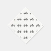 Eenvoudige, met de hand getrokken fiets in zwart-w servet (Hoek)