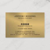 Eenvoudige metaalgouden textuur visitekaartje (Achterkant)