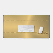 Eenvoudige metalen gouden textuur glanzende strepe bureaumat (Keyboard & Muis)