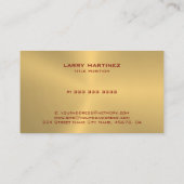 Eenvoudige Metallic Gouden Textuur Roestvrij staal Visitekaartje (Achterkant)