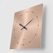 Eenvoudige Metallic Roos-Goud-Roestvrij staalblik Vierkante Klok (Hoek)