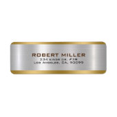 Eenvoudige Metallic zilver gouden accenten Etiket (Voorkant)