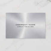 Eenvoudige metallic zilveren textuur visitekaartje (Voorkant)