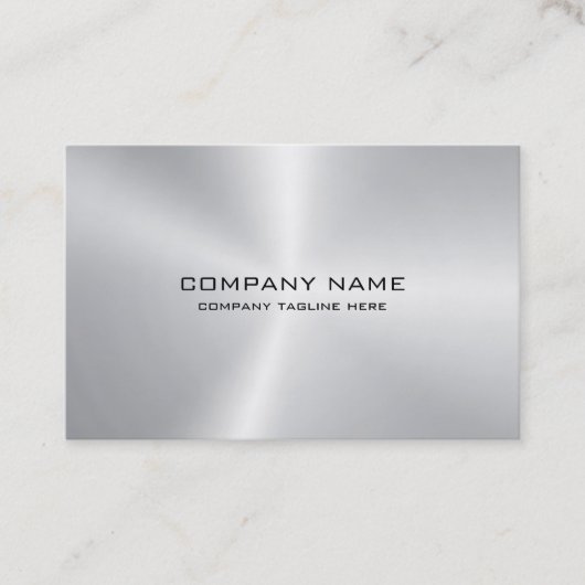 Eenvoudige metallic zilveren textuur visitekaartje (Voorkant)