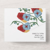 Eenvoudige Mexicaanse Bloemrijke Volkstuin Bruilof All In One Uitnodiging (Achterkant)