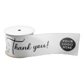 Eenvoudige Mibinal Zwart Wit Logo Zakelijk Dank u Satijnen Lint (Spoel)