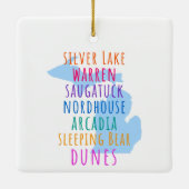 Eenvoudige Michigan Sleeping Bears Dunes Ornament (Achterkant)