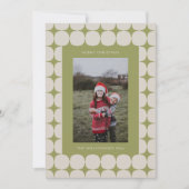 Eenvoudige midden eeuw moderne sage groene foto feestdagenkaart (Voorkant)