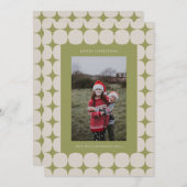 Eenvoudige midden eeuw moderne sage groene foto feestdagenkaart (Voorkant / Achterkant)