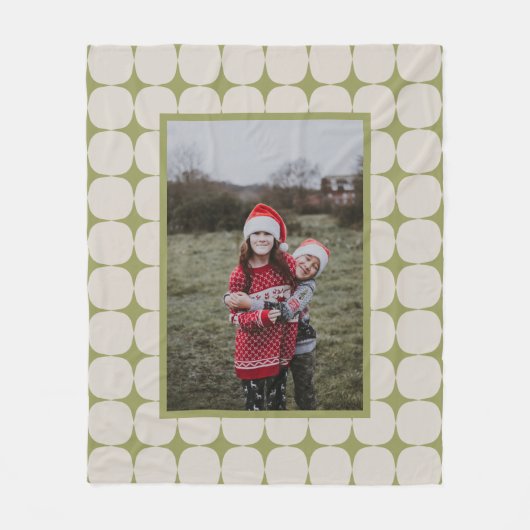 Eenvoudige midden eeuw moderne sage groene foto fleece deken (Voorkant)
