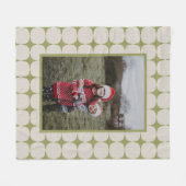 Eenvoudige midden eeuw moderne sage groene foto fleece deken (Voorkant (Horizontaal))