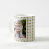 Eenvoudige midden eeuw moderne sage groene foto koffiemok (Voorkant links)