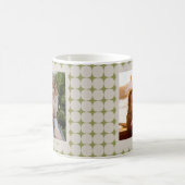 Eenvoudige midden eeuw moderne sage groene foto koffiemok (Center)