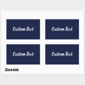 Eenvoudige Midnight Blue White Script Text Sjabloo Rechthoekige Sticker (Vel)