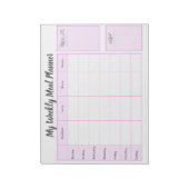 Eenvoudige mijn wekelijkse maaltijdplanner notitieblok (Linkerzijde)