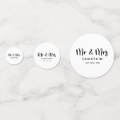 Eenvoudige Mijnheer & Mevrouw | Trouw Monogram Confetti (Voorkanten)