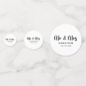 Eenvoudige Mijnheer & Mevrouw | Trouw Monogram Confetti (Achterkanten)