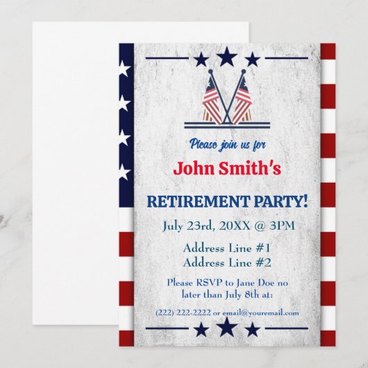 Eenvoudige Militaire Partij Patriottische Amerikaa Kaart (Voorkant / Achterkant)