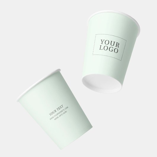 Eenvoudige minieme Business Logo Custom Paper Cup Papieren Bekers