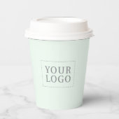 Eenvoudige minieme Business Logo Custom Paper Cup Papieren Bekers (Voorkant)