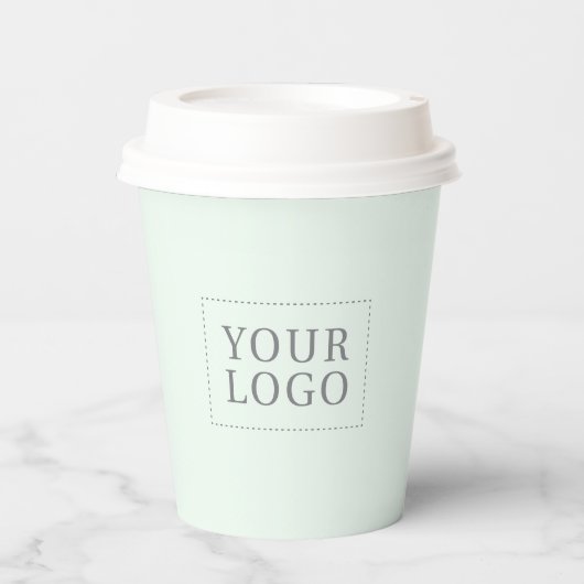 Eenvoudige minieme Business Logo Custom Paper Cup Papieren Bekers (Voorkant)