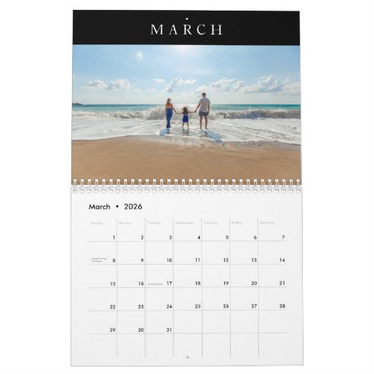 Eenvoudige minieme foto van de moderne conservatie kalender (Mar 2026)