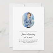 Eenvoudige minieme fotobalk Mitzvah Kaart (Achterkant)