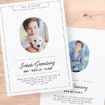 Eenvoudige minieme fotobalk Mitzvah Kaart<br><div class="desc">Het ontwerp is samengesteld uit eenvoudige typografie met sans serif en manuscriptdoopvont.</div>