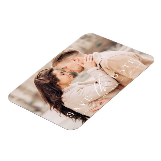 Eenvoudige minieme fotobruiloft met een foto als o magneet (Linkerzijde)