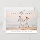 Eenvoudige minieme fotobruiloft met een foto als o magnetische uitnodiging (Voorkant)