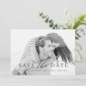Eenvoudige minieme fotobruiloft met een foto als o save the date (Staand voorkant)