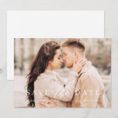 Eenvoudige minieme fotobruiloft met een foto als o save the date (Voorkant / Achterkant)