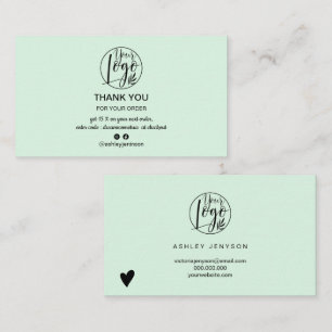 Eenvoudige minieme minimalistische logo dank u visitekaartje