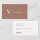Eenvoudige minieme Sienna Modern-Visitekaartjes Visitekaartje (Voorkant / Achterkant)