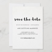 Eenvoudige minieme Typografie Foto Save the Date (Achterkant)