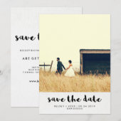 Eenvoudige minieme Typografie Foto Save the Date (Voorkant / Achterkant)