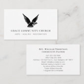 Eenvoudige minieme zwarte Dove-kerk Visitekaartje (Voorkant / Achterkant)