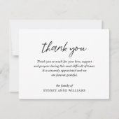 Eenvoudige minimaal elegante begrafenis bedankkaart (Voorkant)