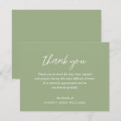 Eenvoudige minimaal elegante begrafenis bedankkaart (Voorkant / Achterkant)