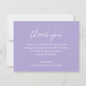 Eenvoudige minimaal elegante begrafenis bedankkaart (Voorkant)