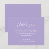 Eenvoudige minimaal elegante begrafenis bedankkaart (Voorkant / Achterkant)