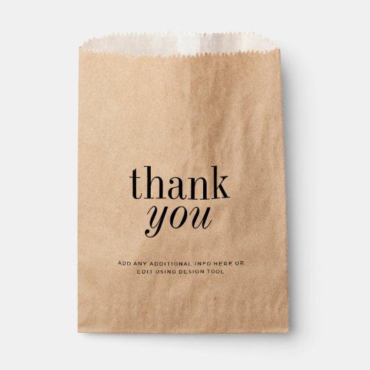 Eenvoudige minimaal elegante dank u bedankzakje (Voorkant)