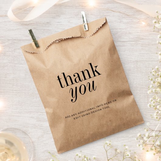 Eenvoudige minimaal elegante dank u bedankzakje (Geknipt)
