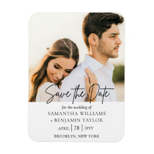 Eenvoudige Minimaal Foto Save the Date Magneten