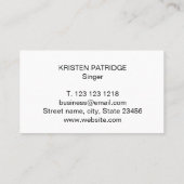 EENVOUDIGE MINIMAAL GEEL MODERNE TRENDY SINGER VISITEKAARTJE (Achterkant)