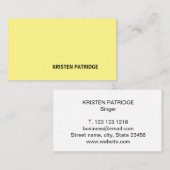 EENVOUDIGE MINIMAAL GEEL MODERNE TRENDY SINGER VISITEKAARTJE (Voorkant / Achterkant)