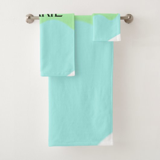 EENVOUDIGE MINIMAAL GROENE TOEVOEGING JOUW NAAM TE BAD HANDDOEK (Insitu)